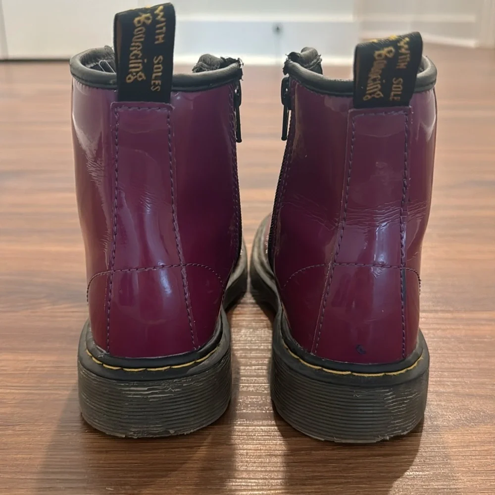 Dr Martens Delaney Purple Combat Boots Girls Sz 2